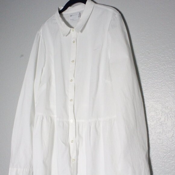 ASOS Curve White Organic Cotton Smock Dress Size 14 - Picture 5 of 6
